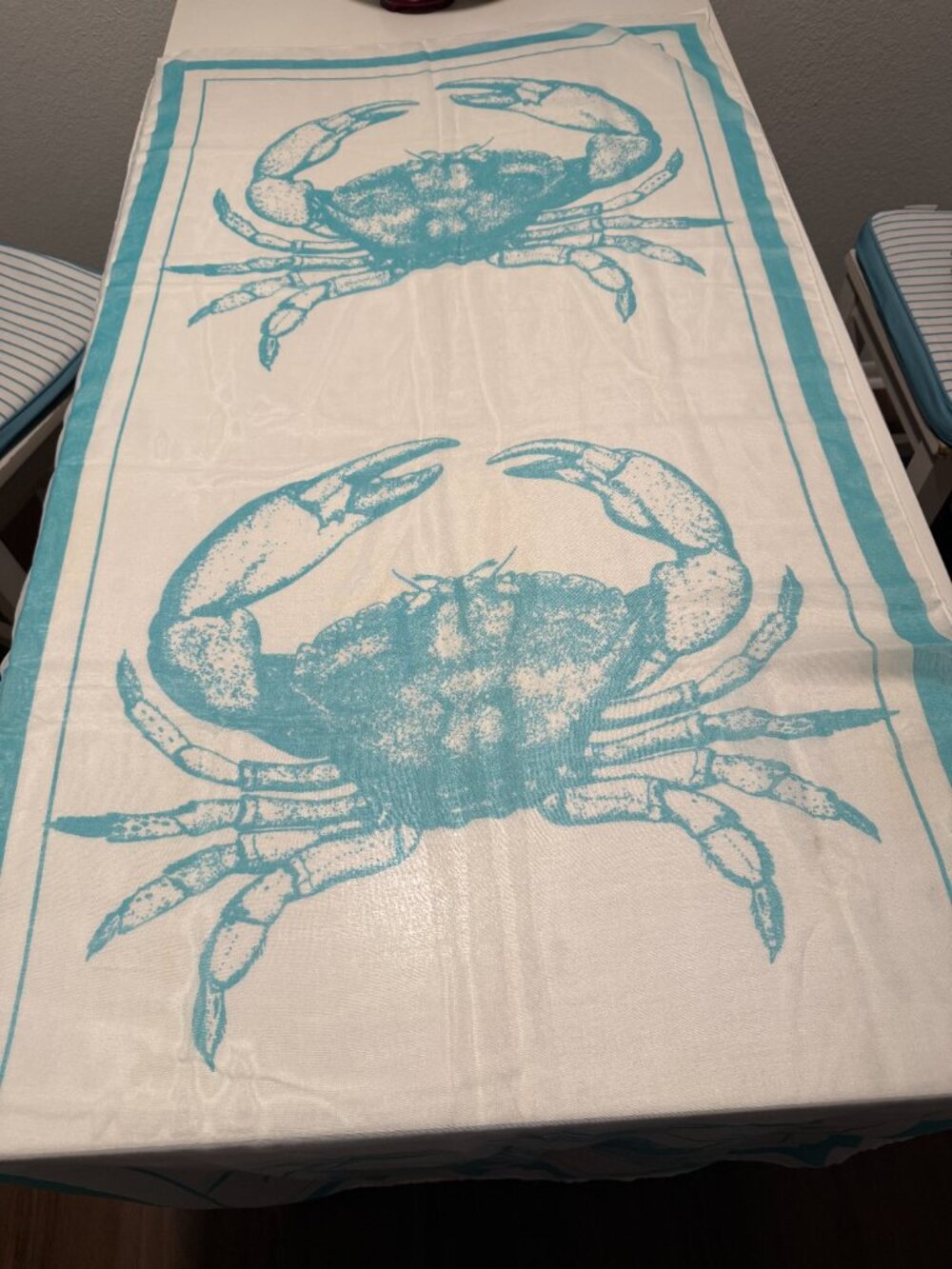 Mud Pie Blue Crab Sarong Scarf | Coastal Nautical Wrap | Beach Cover Up